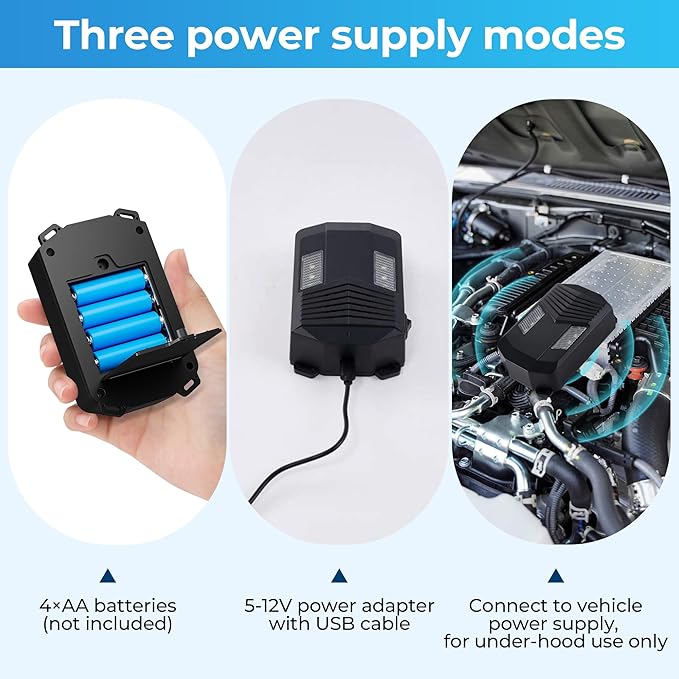 Ultrasonic Repellent Mouse for Cart- Under Hood Battery Powered Plug-in Device, Repels Mice, Rats & Squirrels from Vehicle Engine, Garage, Indoor Outdoor Areas - 2 Pack
