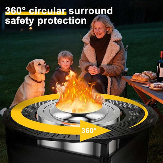 Fire Pit Bonfire Surround for Solo Stove Bonfire Ranger 2.0, Circular Safety Protection, Equipped with a Safety Support Frame to Prevent Direct Contact with The Ground