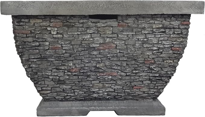 32 Inch Outdoor Fire Pit Table, Wood Burning Fire Pit for Patio with Spark Screen, Fire Poker, MGO Light-Weight Concrete Square Firepit for Camping, Garden, Backyard, Gray