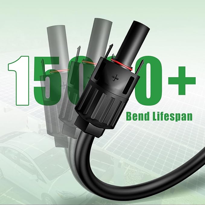 Twin Wire 70FT Solar Extension Cable - 10AWG (6mm²) Solar Panel Connector, with IP67-Male/Female Solar connectors for Outdoor Automotive RV Boat Marine Solar Panel- Black & Red
