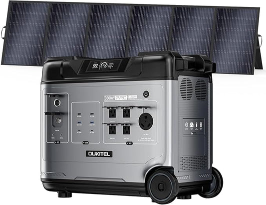 OUKITEL (2025 New) Portable Power Station P5000 Pro With 500W Solar Panel, 5x3600W AC Output (6000W Surge),5120Wh Large Capacity Solar Generator,1000W MPPT Solar for Emergency, Home Backup, Camping
