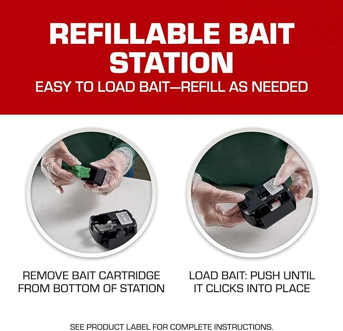Tomcat Mouse Killer Child and Dog Resistant, Refillable Station for Indoor and Outdoor, 1 Station and 16 Poison Block Refills