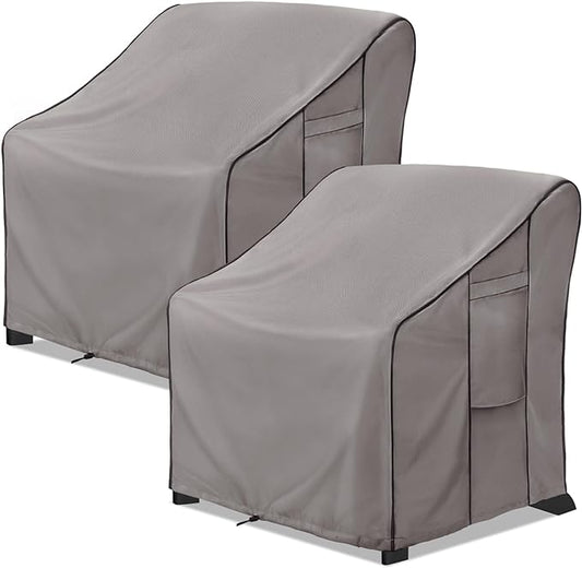 KylinLucky Outdoor Furniture Covers Waterproof 33W x 35D x 38.5H inches 2 Pack, Lawn Patio Chair Cover Cloudy Grey