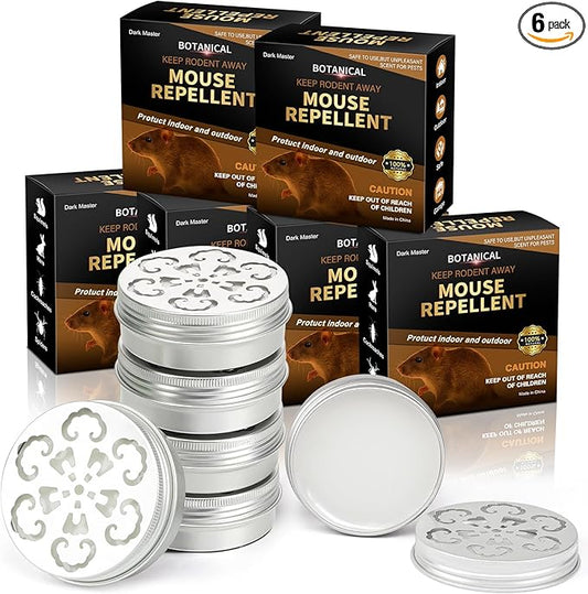Rodent Repellent for Car Engines,6 Pack Mouse Repellent Peppermint Oil - Keep Mice Out of Home,Car,Garage & Attic, Safe for Humans and Pets