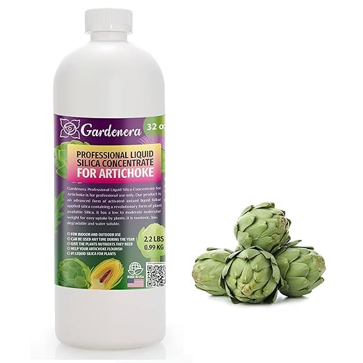 𝐏𝐑𝐎𝐅𝐄𝐒𝐒𝐈𝐎𝐍𝐀𝐋 Liquid Silica Plant Supplement - 32oz - Artichoke Plants Liquid Silica Boost Fertilizer - Stronger Stems & Healthy Leaves for Indoor & Outdoor Artichokes (Makes 180 Gallons)