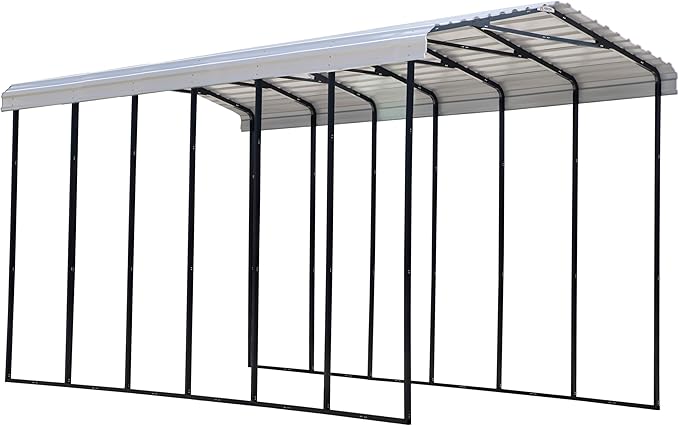 Arrow Carports Galvanized Steel Carport, RV Metal Carport Kit, 14' x 29' x 14', Eggshell