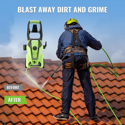 Imdot Electric Pressure Washer 5000 PSI 3.8GPM Power Washer with 33FT Hose and 4 Nozzles for Cars/Fences/Driveways/Home/Patios Cleaning, Green