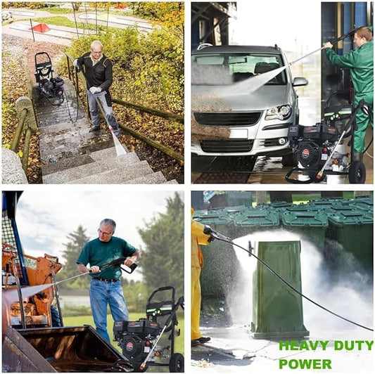 Imdot 4200PSI Gas Pressure Washer, 4.0GPM Power Washer Gas Powered with 212CC Engine, 5 Nozzles, 25ft Hose & 0.5Gal Soap Tank - for Home, Car, Driveways, EPA/CARB/ETL Compliant 20FT x 1/4 (Black)
