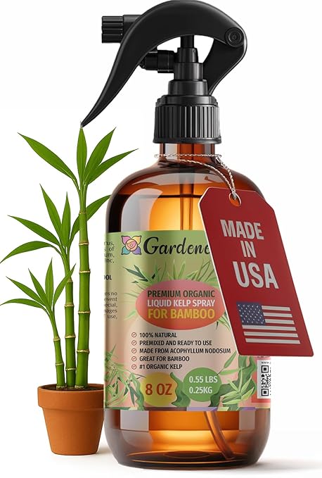 GARDENERA Professional Organic Liquid Kelp Spray for Bamboo Plants - 8 oz - Ready-to-Use Fully Organic Seaweed & Kelp Fertilizer Mist