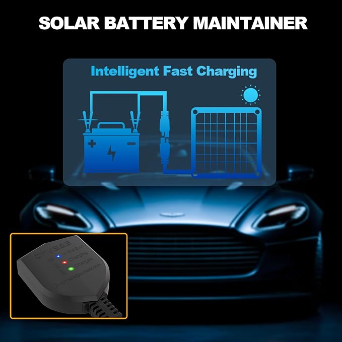 OYMSAE 30W 12V Solar Panel Battery Charger Portable Waterproof Power Trickle Battery Charger & Maintainer for Car Boat Automotive RV with Cigarette Lighter