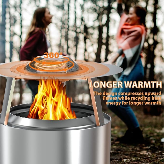 FirePit Heat Deflector for Solo Stove Bonfire 19.5", Portable Heat Diffuser with Carrying Handles for Solo Stove Bonfire, 19.5 Inch Stainless Steel Heat Deflector for Solo Stove Bonfire Accessory