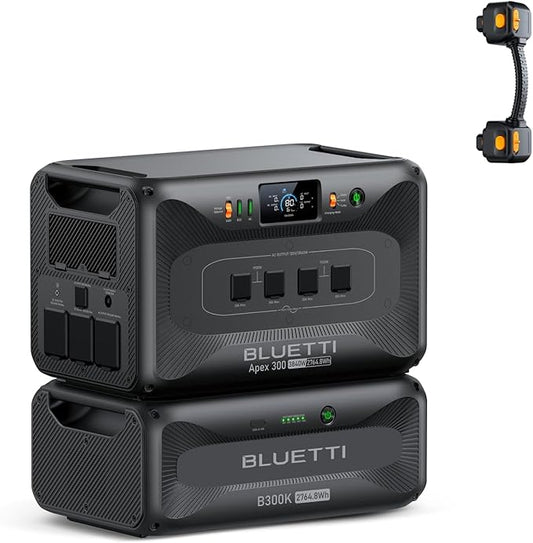 BLUETTI Apex 300 Portable Power Station & B300K Expansion Battery, 5529.6Wh LFP Battery Backup with 6 3840W AC Outlets (7680W Surge), 120V/240V Dual Voltage Output, for Home, RV and Emergencies