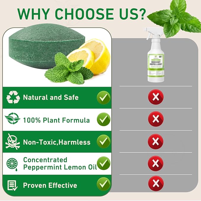 Mouse Rodent Repellent, 24 Pack Peppermint Oil for Mice Mouse Rats Squirrel Spider Pests Control Indoor & Outdoor Use, Natural Deterrent Replace Trap Poisoning Family & Pet Safe Green