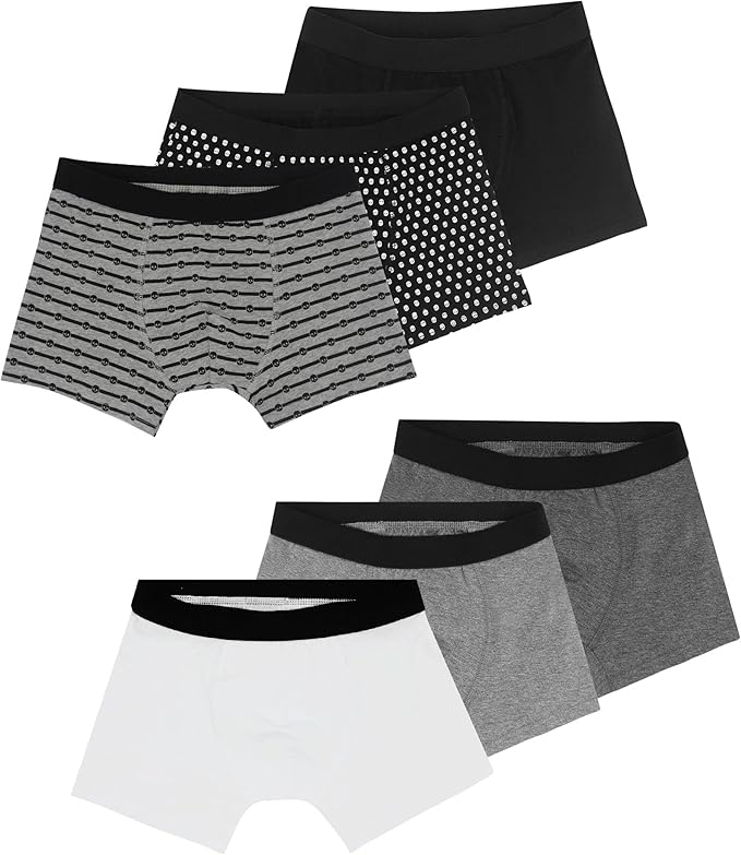 Boys Underwear Printed Boxer Briefs,Moisture Wicking Breathable,Assorted 10-Pack 1604