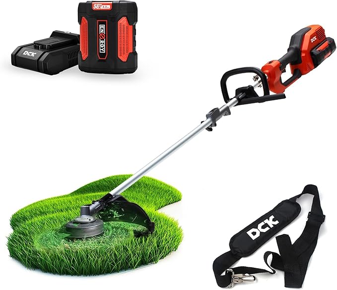 String Trimmer Cordless, 58V 15" Brushless Weed Wacker with Rapid Reload and Bump Feed, 3-Speed String Trimmer Lawn Edger, Electric Weed Eater for Weeds and Grass, 4.0Ah Battery and Charger