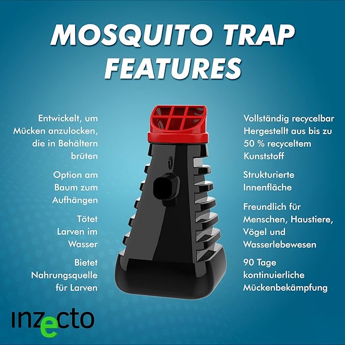 Mosquito Control Trap — Device to Effectively Kill Mosquitoes & Their Larvae — Outdoor Mosquito Eradicator That is Effective Long-Term — Activates with Tap Water — 2 Traps