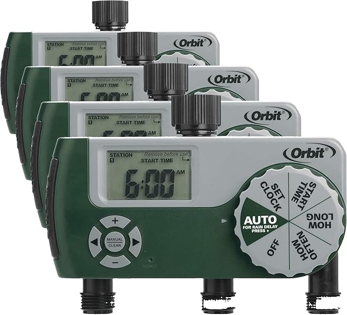 Orbit 56082 3-Outlet Programmable Digital Hose Watering Timer (Pack of 4)