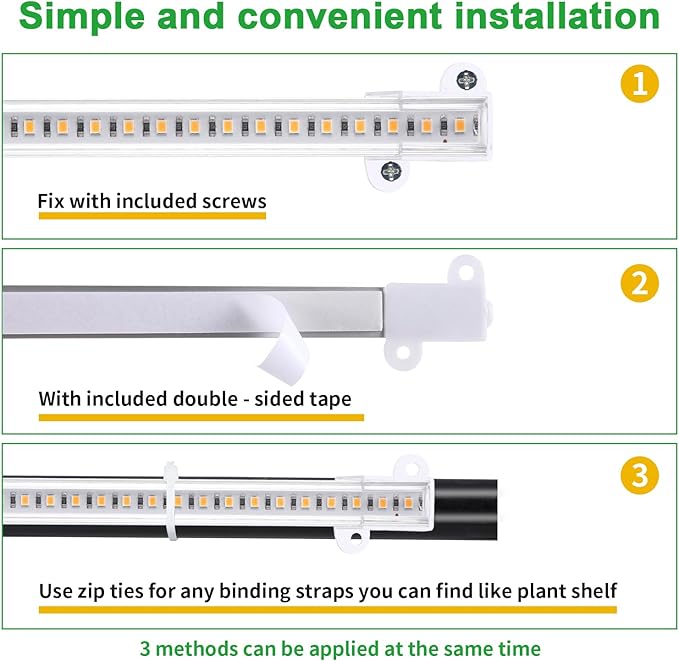 8.6 Inches LED Grow Light Strips, Grow Lights for Indoor Plants Full Spectrum 3500K, 104 LEDs Plant Light with 10 Dimmable Levels, 3/9/12H Timer for Seedling Succulent and Plant Shelf, 4 Head 1 Pack