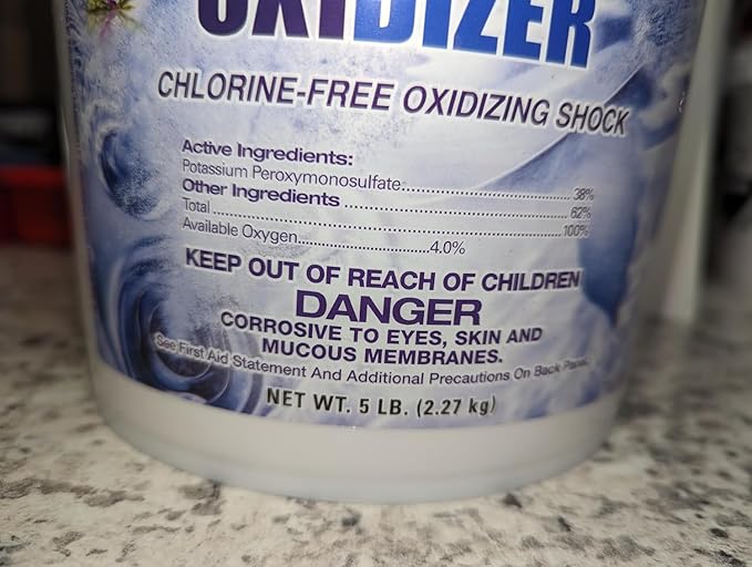Oxidizer Shock for Pools, Hot Tubs & Spas - 5 lbs Made in USA | Fast-Dissolving Oxidizing Shock for Pool | Non Chlorine Pool Shock Treatment | Non Chlorine Shock for Pool Clears Water