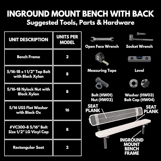 COATEDOUTDOORFURNITURE Coated Outdoor Furniture Heavy-Duty Outdoor Bench Thermoplastic Coated, Punched Steel, Commercial-Grade Seating, Made in America (Inground with Back, 6 Ft, Purple)