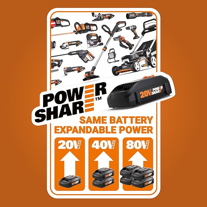 WORX 40V 13" Cordless String Trimmer/Edger + Leaf Blower Combo Kit, Batteries & Charger Included WG927