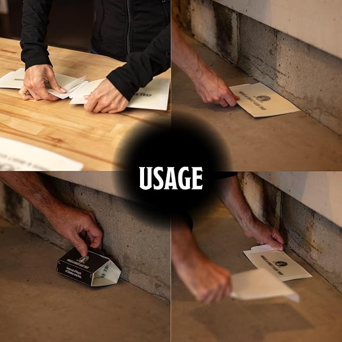 Grandpa Gus's Mouse & Insect Glue Board Traps, Extra-Long Foldable Pre-Baited Sticky Traps for Mouse, Roach, Spider, Ant & Fly, 9.25" x 5.25", Pack of 36