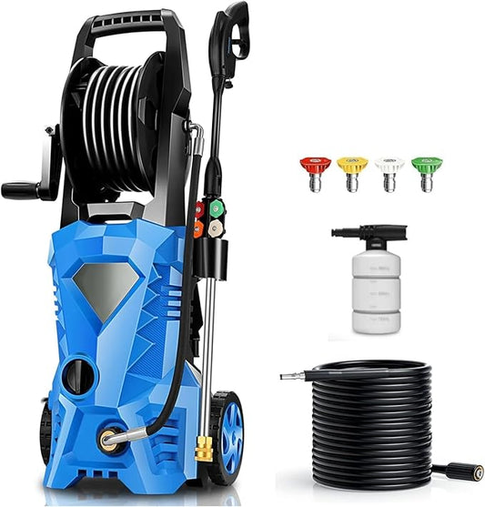 Imdot 5000PSI Electric Pressure Washer 2025 2.8GPM High Power Washer with 4 Pressure Nozzle and Soap Bottle for Home, Car Washing, Fence Cleaning, Patio (Blue)