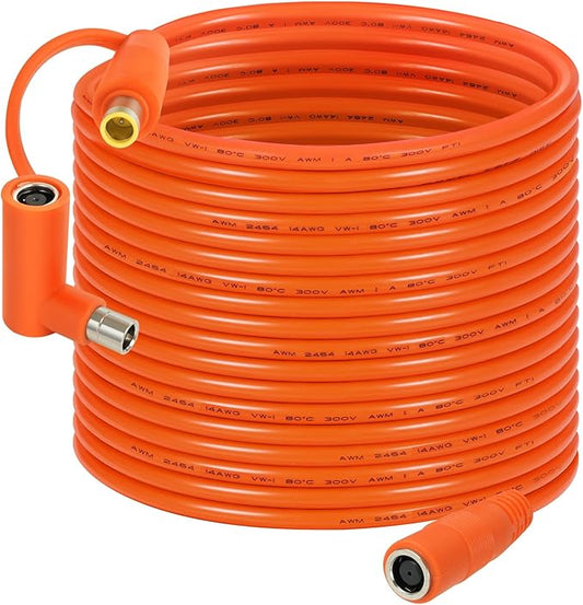 8mm DC Extension Cable 35FT – DC7909 Male to Female Solar Cable with DC8020 Adapter, 14AWG Tinned Copper Wire, Waterproof – Works with Most Portable Power Stations and Solar Generators