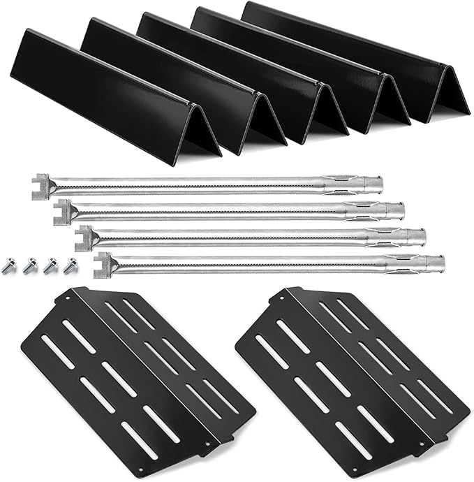 RESTTIME Replacement Parts Kit for Weber Genesis E-330 4-Burner Grill – Porcelain Enamel Flavorizer Bars & Heat Deflectors (62752/65505) – Compatible with 2011-2016 Genesis 300 Series