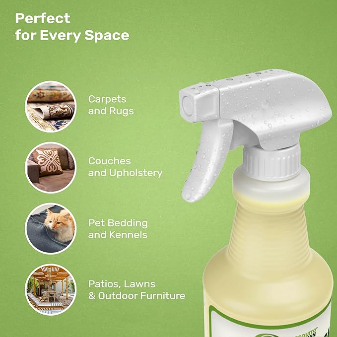 Mosquito Magician Indoor and Outdoor Spray - Use for Carpet, Furniture, Bedding, Couches & Pets – Plant-Sourced with Essential Oil – Rosemary, 32 OZ