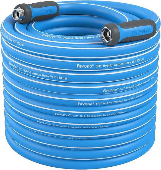 Fevone Garden Hose 105 ft., Lightweight Hybrid Water Hose, Flexible and Durable, Leak-Free Connections