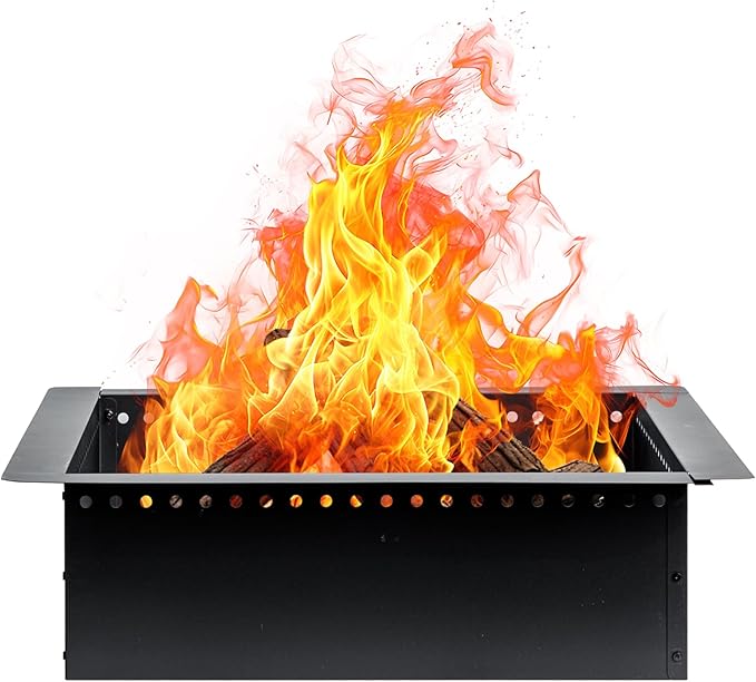 42 inch Outdoor Fire Pit Liner, Square Heavy Duty Fire Pits, Rim Insert Firepit for Outside, DIY Campfire Fireplace