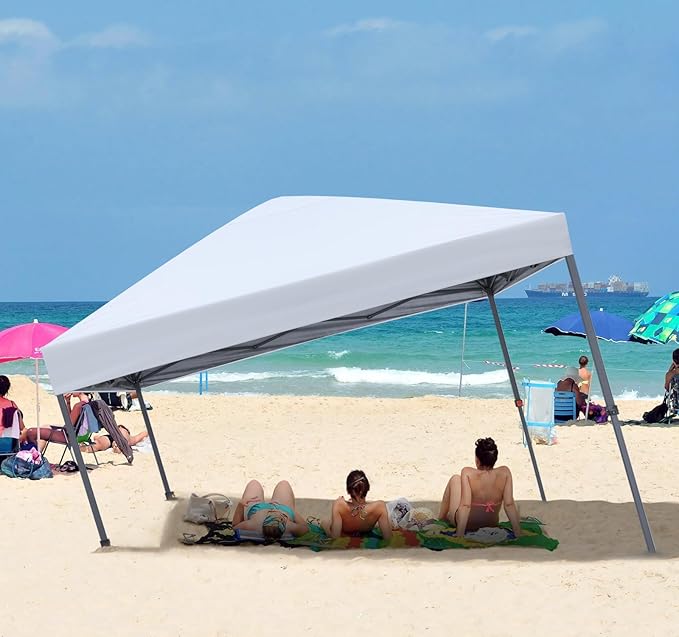 ABCCANOPY 10x10 Pop Up Canopy - Outdoor Patio Portable Canopy Tent Gazebo Heavy Duty for Backyard and Deck with 4 Sandbags and 8 Stakes (White)