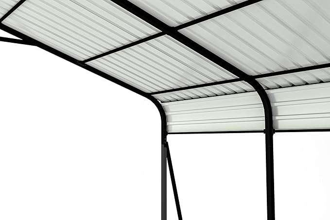 Ball & Cast 12x20 FT Carport,Heavy Duty Carport Canopy with Galvanized Steel Roof,Metal Carport with Enhanced Base,Oversized Garage Shed Outdoor Shelter for Car, Boats and Tractors,Dark Gray