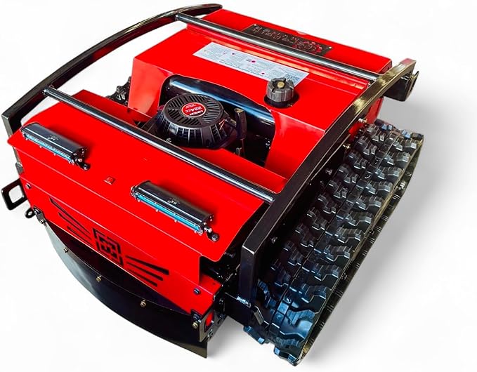 Remote Control Lawn Mower | 55-Degree Slope Climb | 24 Inch Cut | 6L Gas Tank | Brushless Drive Motor | 9hp Gas Engine | Snowplow