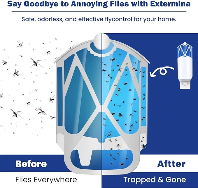 Refills for Zevo Flying Insect Trap (4-Count) - Value Pack, 40+ Day Use - Replacement Cartridges for Zevo M364, M364A & MAX - Non-Toxic & Odorless (4)