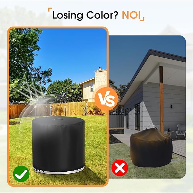 POMER Round Fire Pit Cover for Solo Stove Bonfire 2.0, Heavy Duty Waterproof Outdoor Smokeless Firepit Cover, Small Fire Bowl Outdoor Gas Fire Pit Cover(20" D x 15" H)