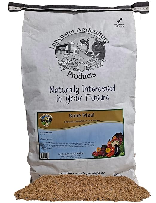 Bone Meal Fertilizer 16 Pounds for Organic Gardening and Soil Enrichment - Premium Natural Plant Nutrient for Strong Root Development and Enhanced Growth - Lancaster Agriculture Products