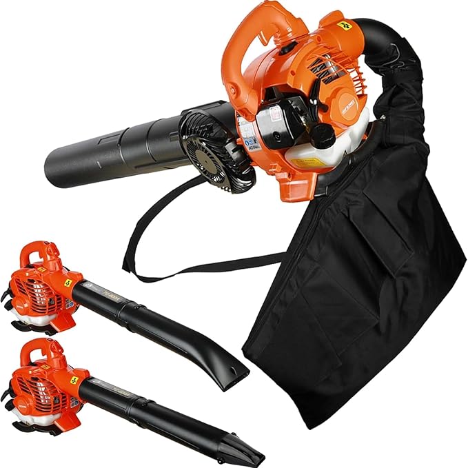 Lefitap Gas Leaf Blower - Blowing & Suction, 2 in 1 Light Handheld Leaf Blower 26CC 424 CFM 2-Cycle - with Straight and Curved Blow Pipe, Powerful Gas Powered Snow Blowers for Lawn Care