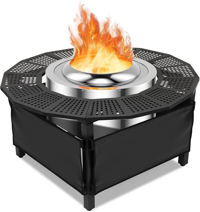 Fire Pit Bonfire Surround for Solo Stove Bonfire Ranger 2.0, Circular Safety Protection, Equipped with a Safety Support Frame to Prevent Direct Contact with The Ground