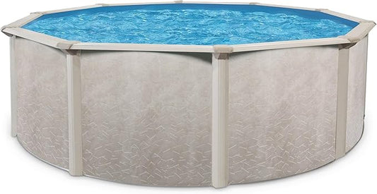 Aquarian Above Ground Swimming Pool, Phoenix Steel-Frame, 24', Cognac - Large Heavy-Duty Outdoor Family Pool for Backyard, Patio, and Yard