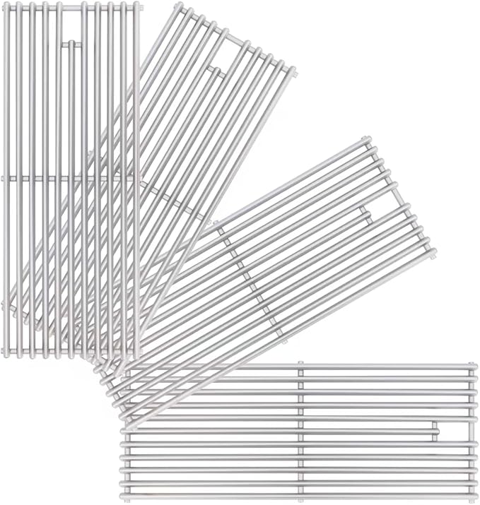 Upgrade 4 Pack 18" x 7-3/8" Heavy Duty Stainless Steel Triangle Solid Rod BBQ Cooking Grill Grate Replacement Parts for Blaze Grill 3, 4, 5 Burner Grill Models, 5 Models Blaze And More