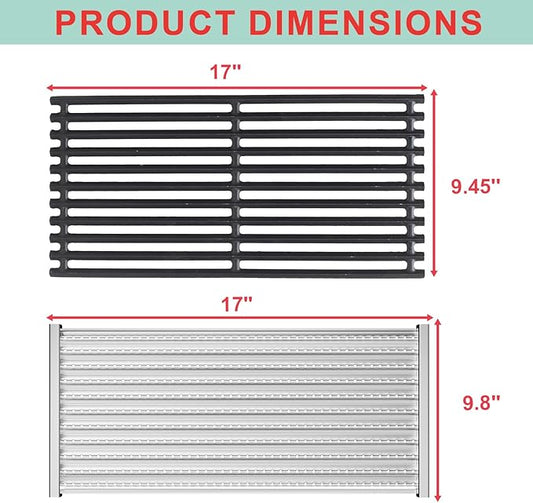 G533-0009-W1 Emitter Plates and Cooking Grates for Charbroil Commercial TRU-Infrared 4 Burner Grill 463242715 463242716 463276016 466242815 463257520, Replacement Parts for Charbroil G533-2200-W1