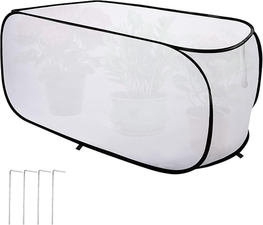 39" x 17" x 17" Pop up Rectangular Frost Protection Plant Cover, Winter Garden Plants Freeze Protection Tent, Warm Garden Bed Plant Protector Enclosure for Snow Frost Protection Indoor & Outdoor