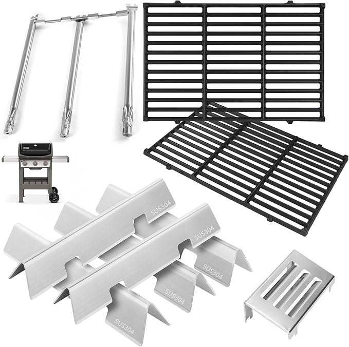 Grill Parts for Weber Spirit 2 Grill Parts GS4 Spirit II 300 SER E310 Replacement Parts for Weber 7636 69797 67046 Flavorizer Bars, 67060 Heat Deflector, 7638 Grates, 67025 69787 67103 Burner Tubes