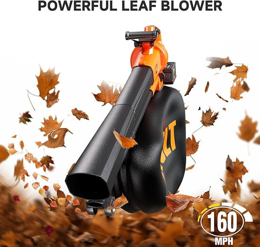 AIVOLT 40V Cordless Leaf Blower and Vacuum Mulcher Combo, Leaf Vacuum Cordless with 40L Bag, Brushless Motor, 2 * 4.0Ah Batteries for Effortless Lawn Cleanup