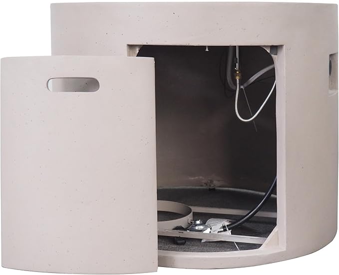 Propane Fire Pit Table, 31 Inch Firepits for Outside, Round Gas Fire Pit for Outside Patio, MGO Propane Fire Table, 40000BTU, Light Grey