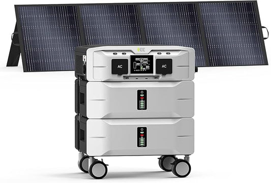 IEE 5120Wh Portable Power Station SP5000 with 400W Solar Panel, 120/240V 5000W(Peak 9000W) AC Output Solar Generator, Expandable Capacity, LFP Battery Generator for Home Use, Power Outages, RVs