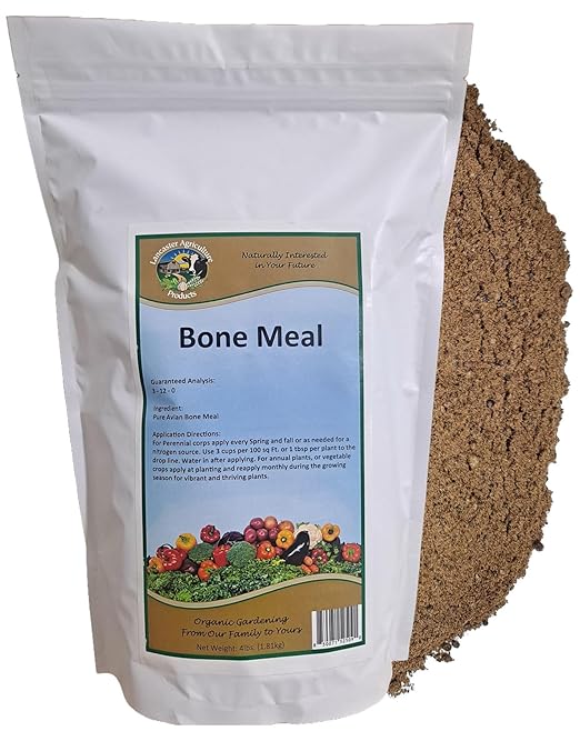 Bone Meal Fertilizer 4 Pounds for Organic Gardening and Soil Enrichment - Premium Natural Plant Nutrient for Strong Root Development and Enhanced Growth - Lancaster Agriculture Products
