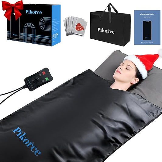 Infrared Sauna Blanket for Home Use – Full Body Detox & Relaxation | 113-176℉ Adjustable | 6 ft x 2.65 ft, Leather Portable Far Infrared Stress Relief Heated PU Sauna Bag for Body Recovery